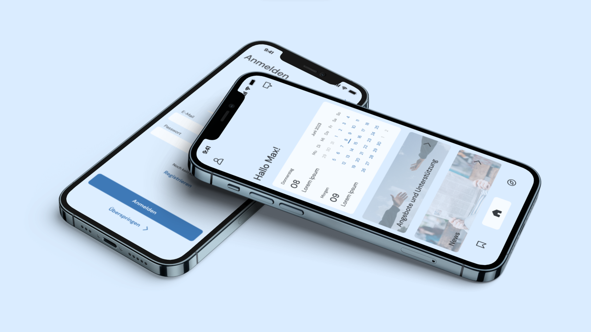 Bild 1: Screens Prototyp App Konzept