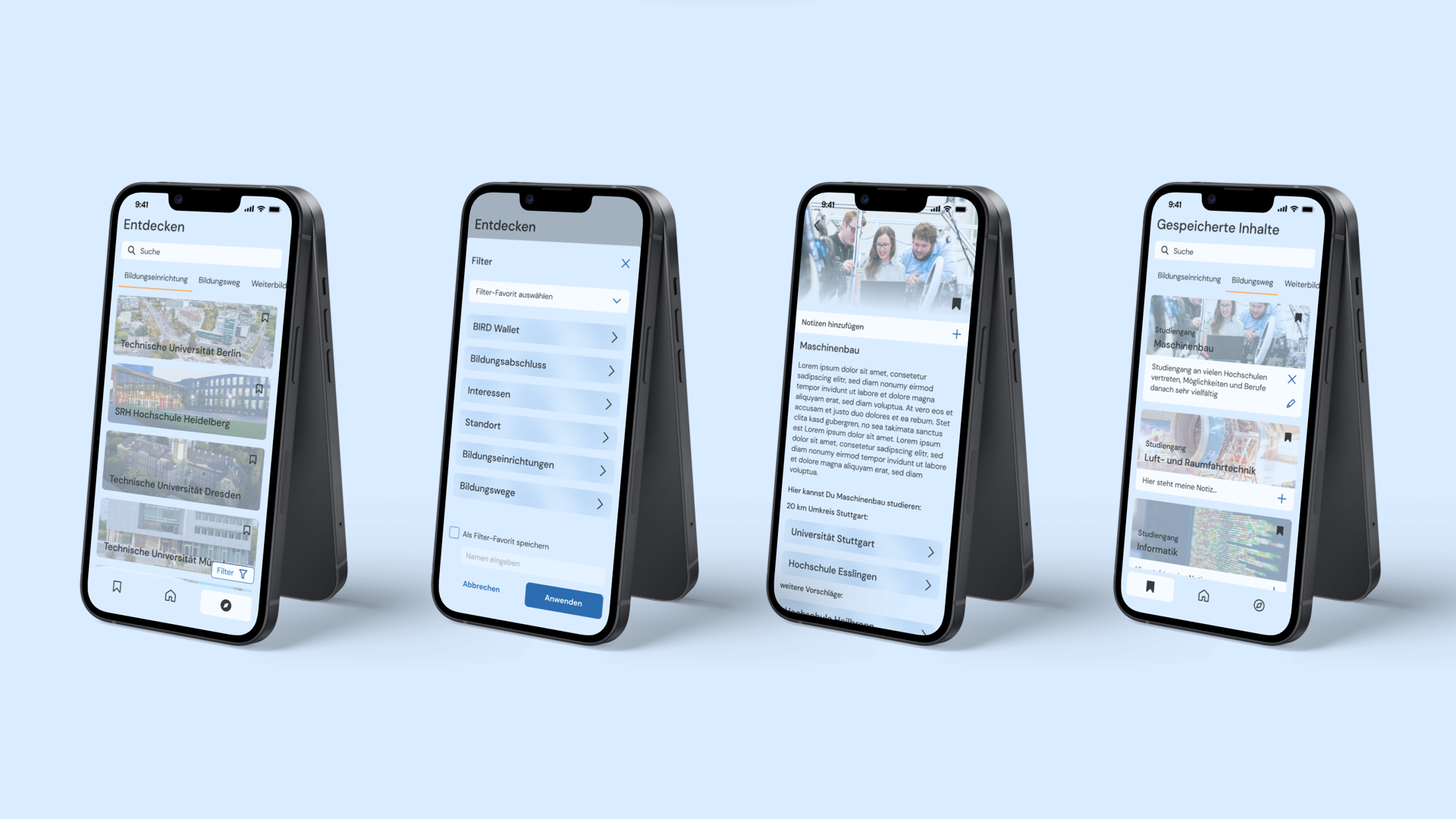 Bild 2: Screens Prototyp App Konzept